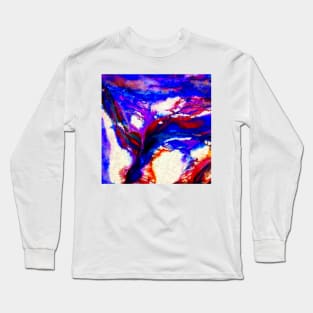 Cobalt and Violet Abstract Long Sleeve T-Shirt